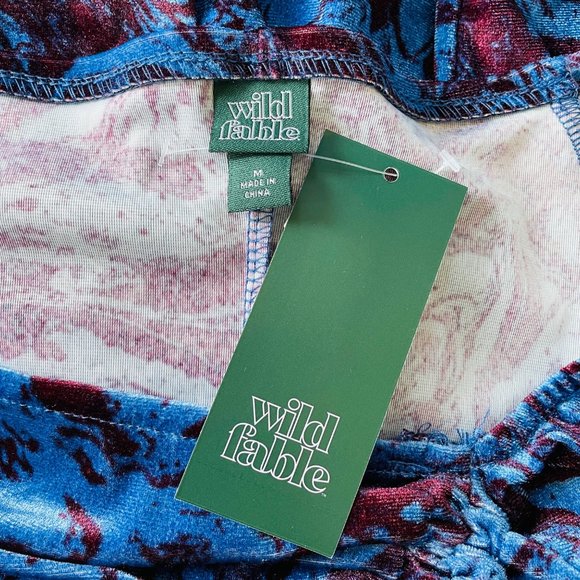 Wild Fable Woman Velvet Dress Medium Bodycon Blue Purple Long Sleeve Ruched Mini - Picture 9 of 14